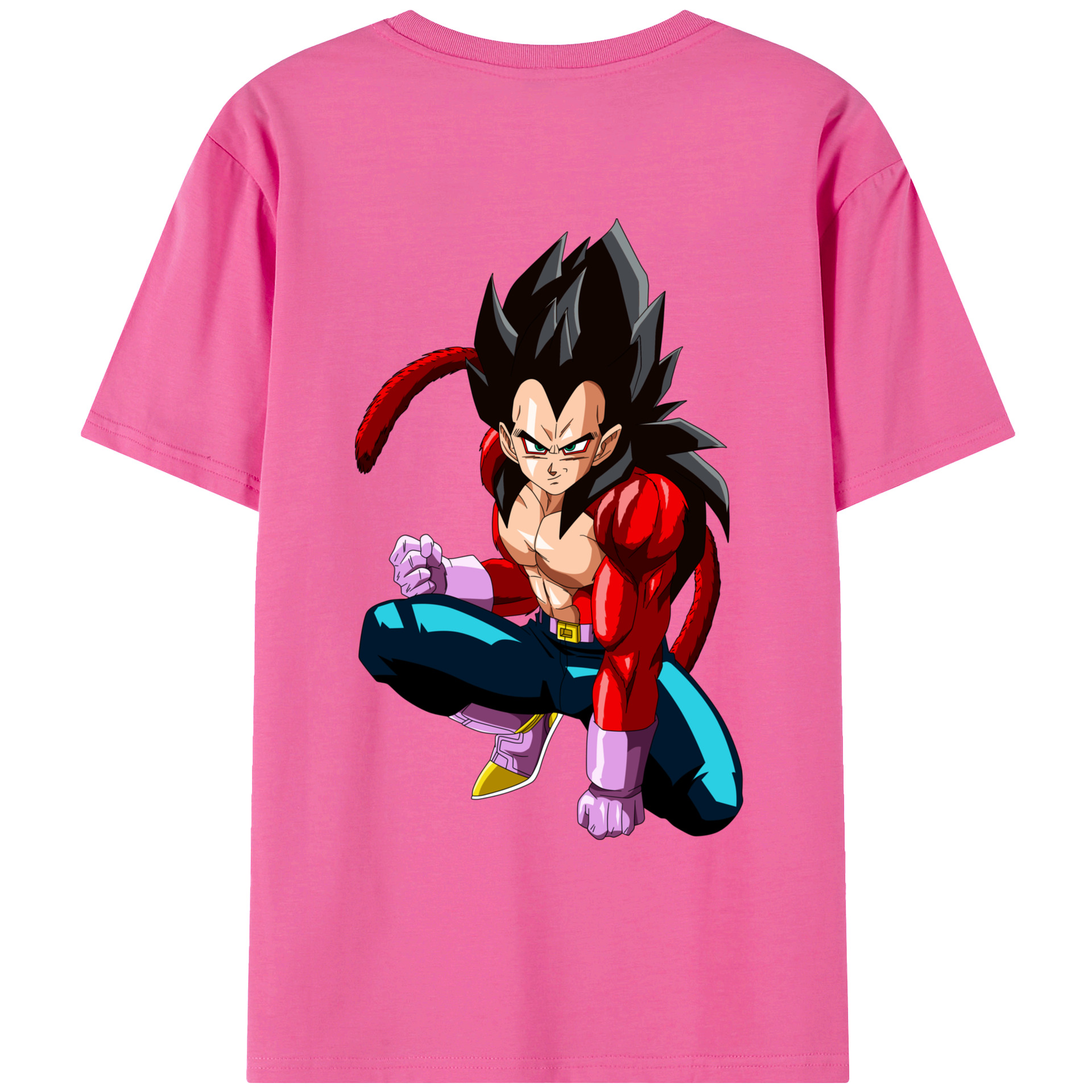 （画像用） ドラゴンボール ベジータ四世（Bejīta Yonsei）DRAGON BALL Vegeta IV レディース半袖Tシャツ(バックプリント)